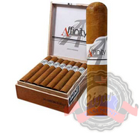 Affinity Churchill Connecticut (7" x 56) is a product from the esteemed Sindicato Cigar Group. Nicaraguan and Dominican fillers are held in place by a Nicaraguan binder and light brown Ecuadorian Connecticut wrapper.